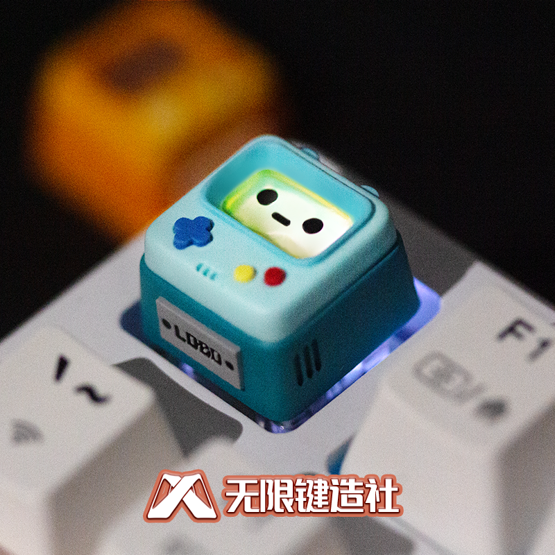 Retro gaming console translucent keycaps, personalized customization resin mechanical keyboard keycaps