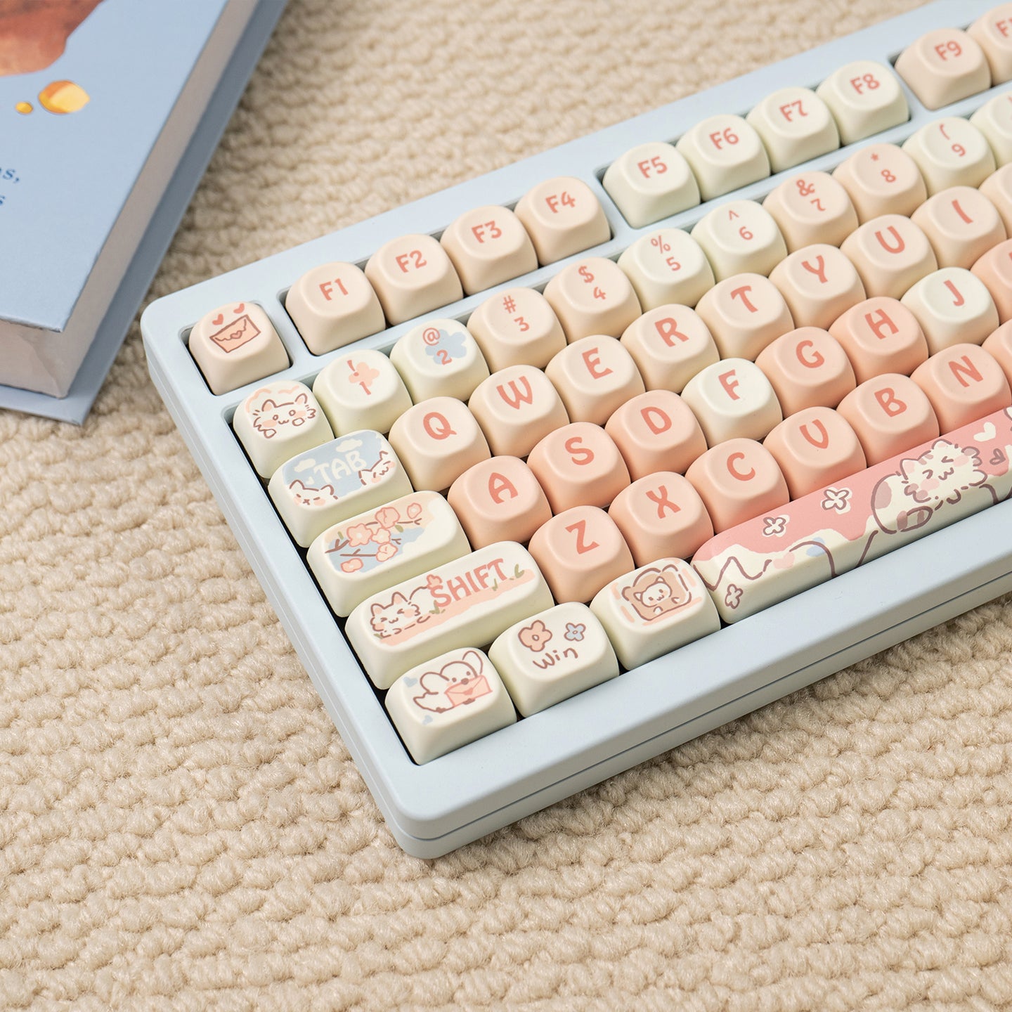 MOA height strawberry kitten magnetic axis mechanical keyboard keycap PBT thermal sublimation customization