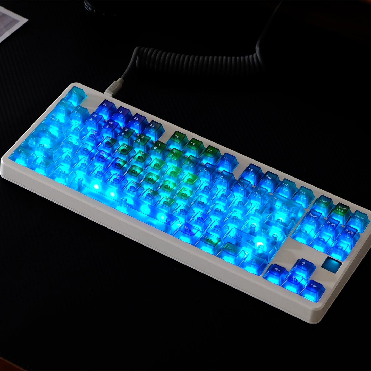 Gradient transparent PC material fog transparent keyboard keycaps customized ai3D technology factory height
