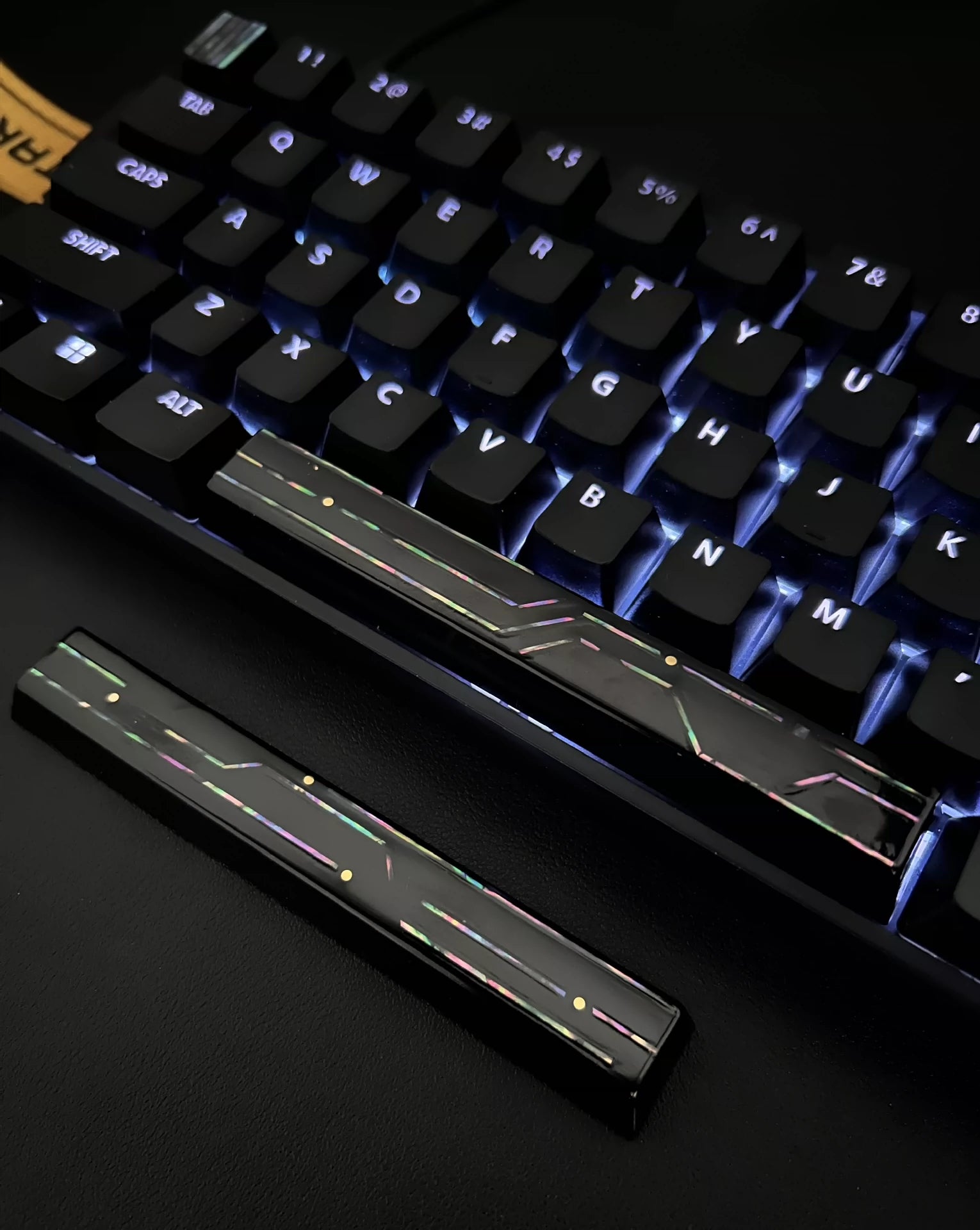 Chinese lacquer, mother of pearl circuit keycaps, Gexing keycaps, 6.25U space decoration keycaps