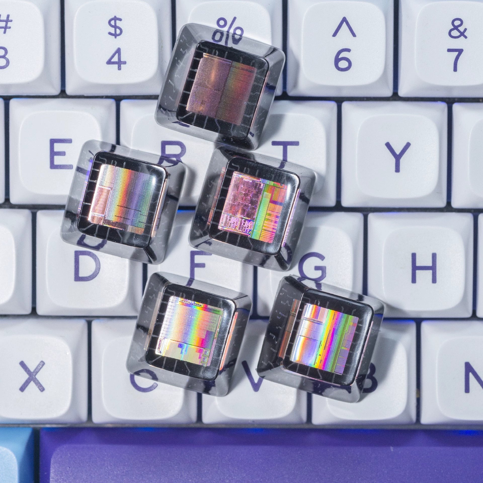 Crystal drops of glue, Transparent chip keycaps - XDA highly personalized keycaps, keyboard decorative keycaps