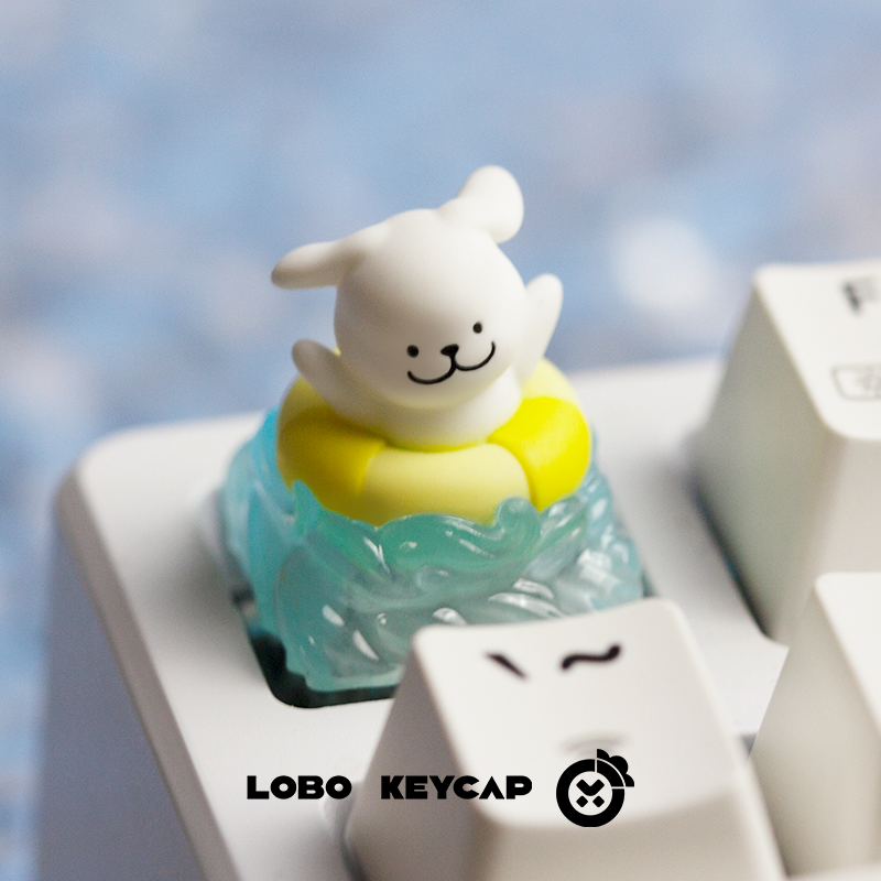 Maltese, multi-color resin personalized keycaps, translucent resin creative art handmade keycaps.