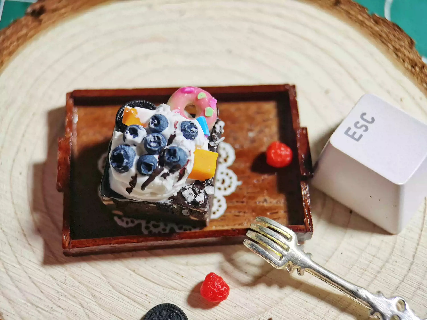 Food Collection, Handmade Resin Clay, Stone Plastic Clay, Personalized Keycaps, Artisankeycaps, Mechanical Keyboard Decorative Keycaps.