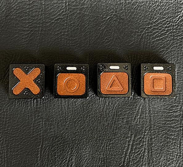 Genuine leather gaming blocks, personalized keycaps, directional keys, imitation metal coating, handmade leather keycaps, single creative keycaps, retro style keycaps