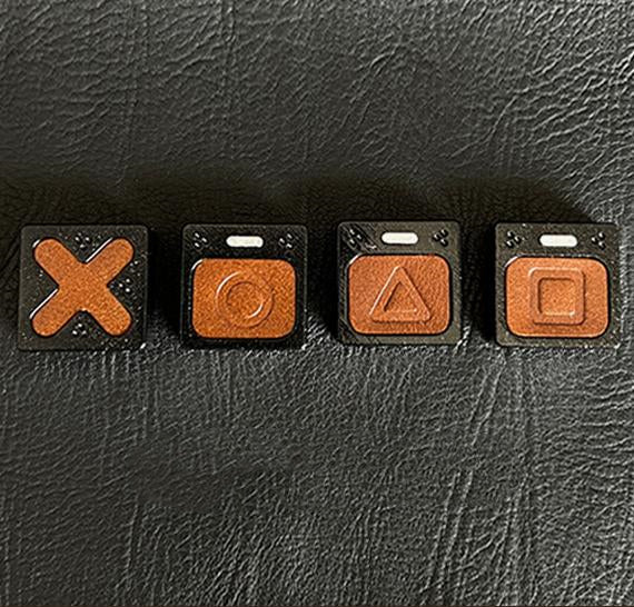 Genuine leather gaming blocks, personalized keycaps, directional keys, imitation metal coating, handmade leather keycaps, single creative keycaps, retro style keycaps