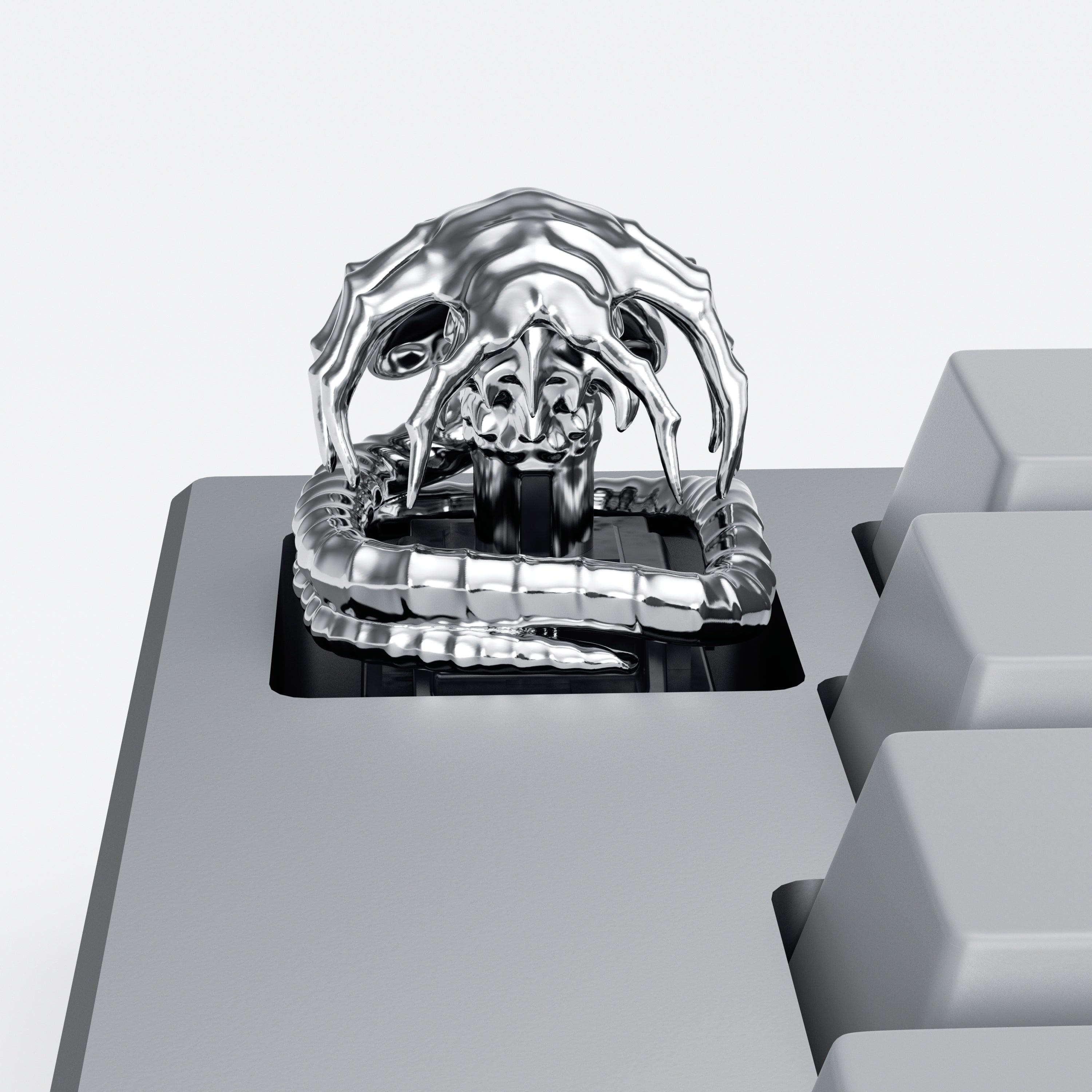 Alien, Facehugger design, 1U metal personalized keycap, metal jewelry craftsmanship for movie peripherals, artistic keycap.