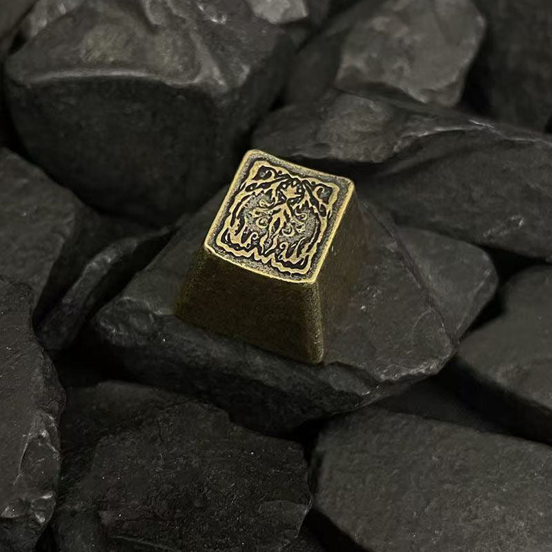 Dark Cthulhu style, metal personalized keycaps, keyboard decorative keycaps
