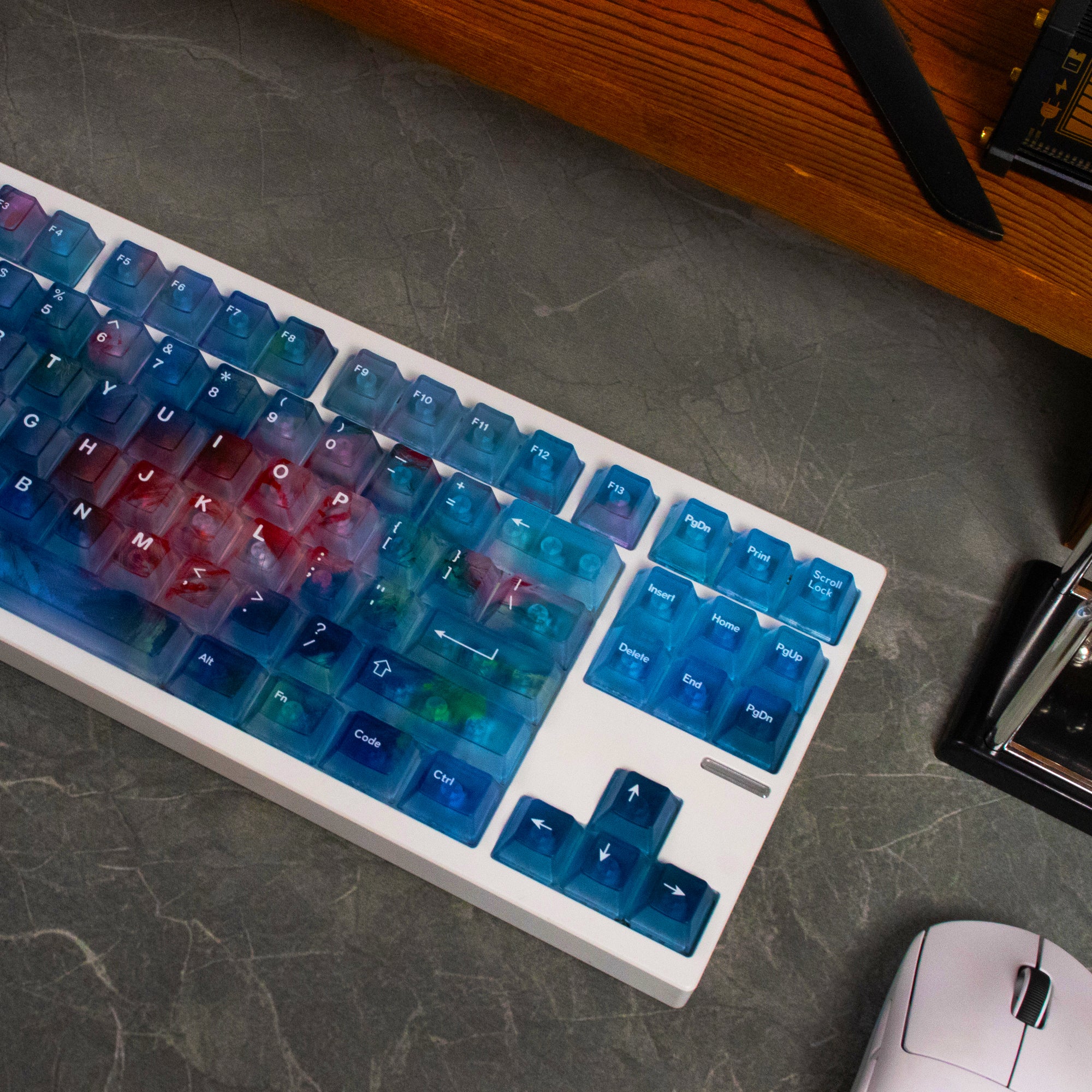 Gradient transparent PC material fog transparent keyboard keycaps customized ai3D technology factory height