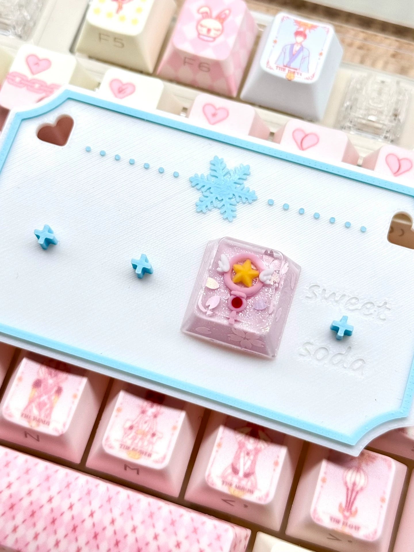 KINOMOTOSAKURA, Magic wand, Crystal drops of glue, Resin personalized keycaps