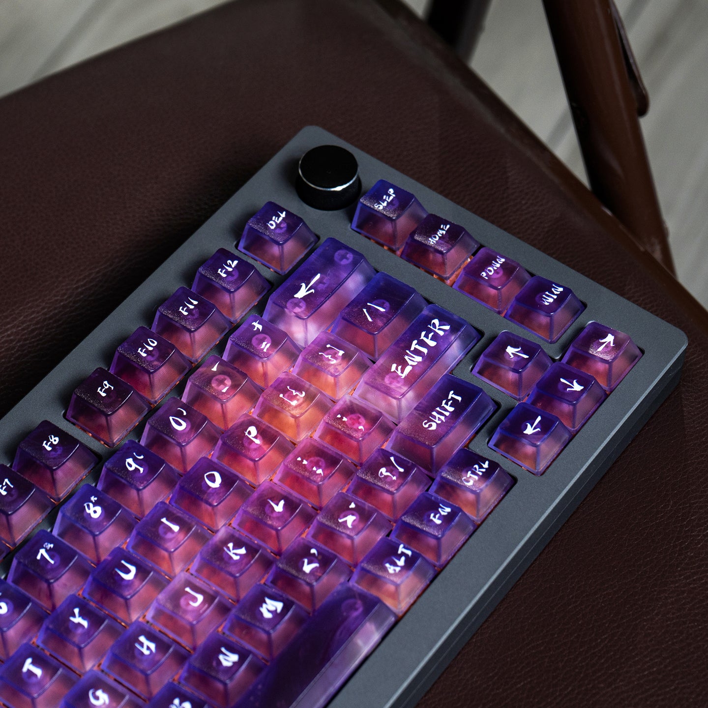 Dreamy Gradient Dyeing Series 5-sided Mist Transparent, Mechanical Keyboard Keycaps, PBT Original Factory Height