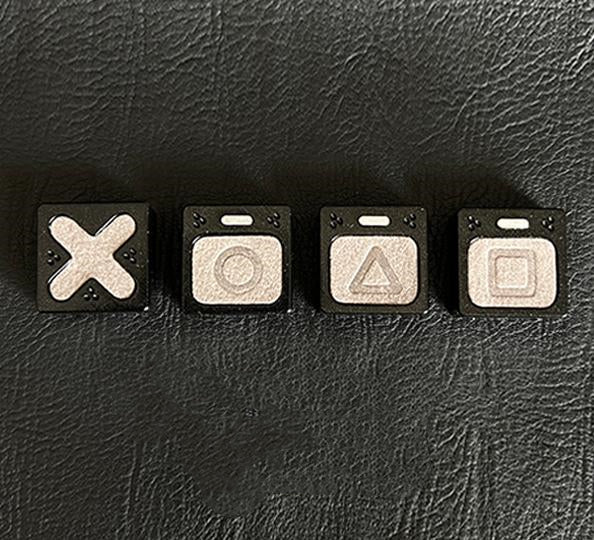 Genuine leather gaming blocks, personalized keycaps, directional keys, imitation metal coating, handmade leather keycaps, single creative keycaps, retro style keycaps
