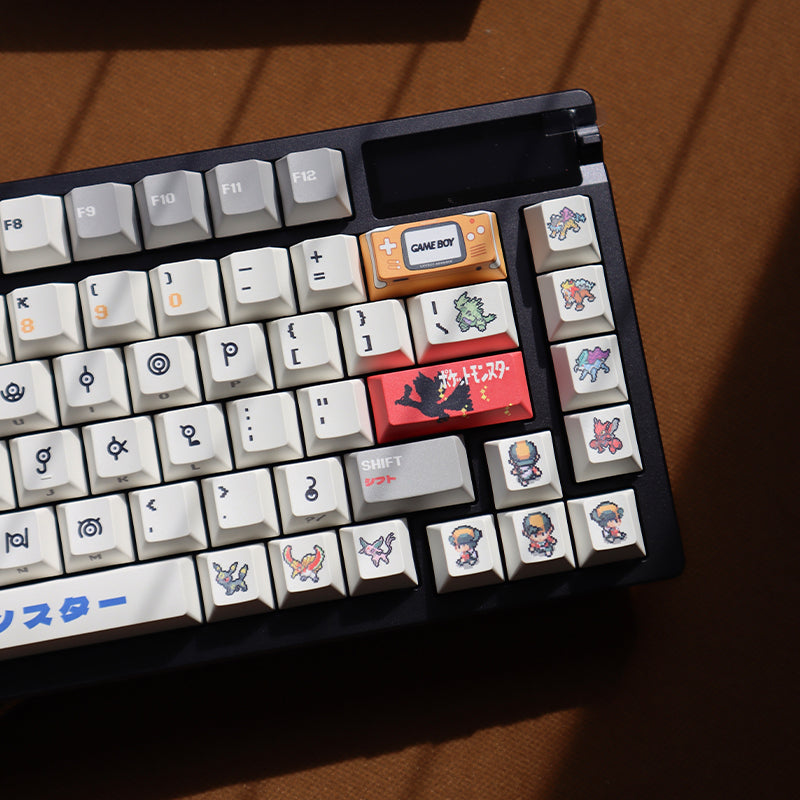 Pok é mon Gold and Silver, Unknown Totem Pok é mon Keycaps Pixel Wind Mechanical Keycaps Five sided Thermal Sublimation PBT Original Factory Height Set Keycaps