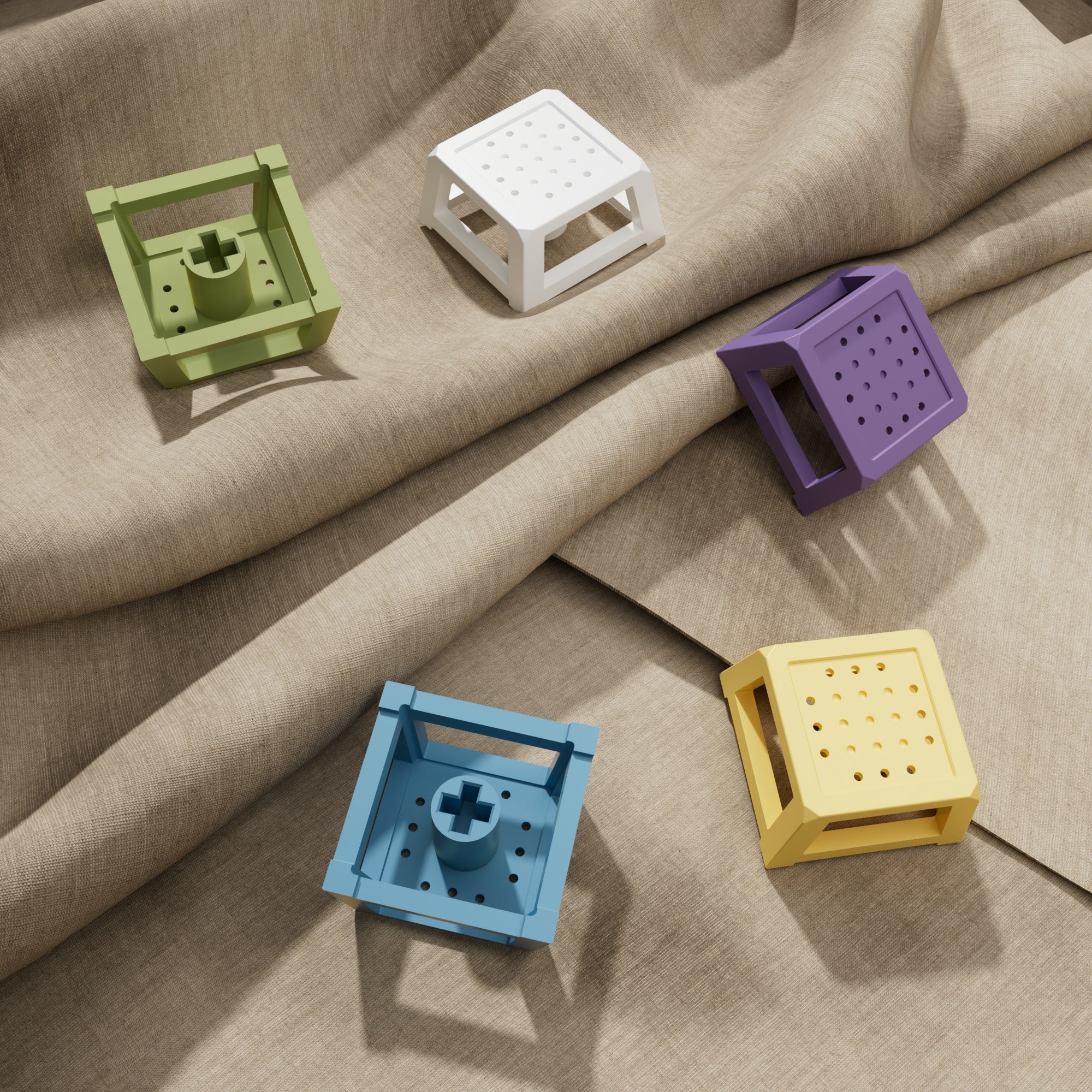 Small stool hollowed out metal personalized keycaps, customized mechanical keyboard, cultural and creative keycaps