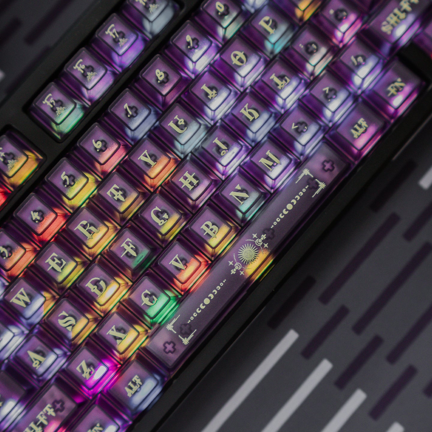 Original design Harry Potter purple PC semi transparent mechanical keyboard personalized keycap set factory height