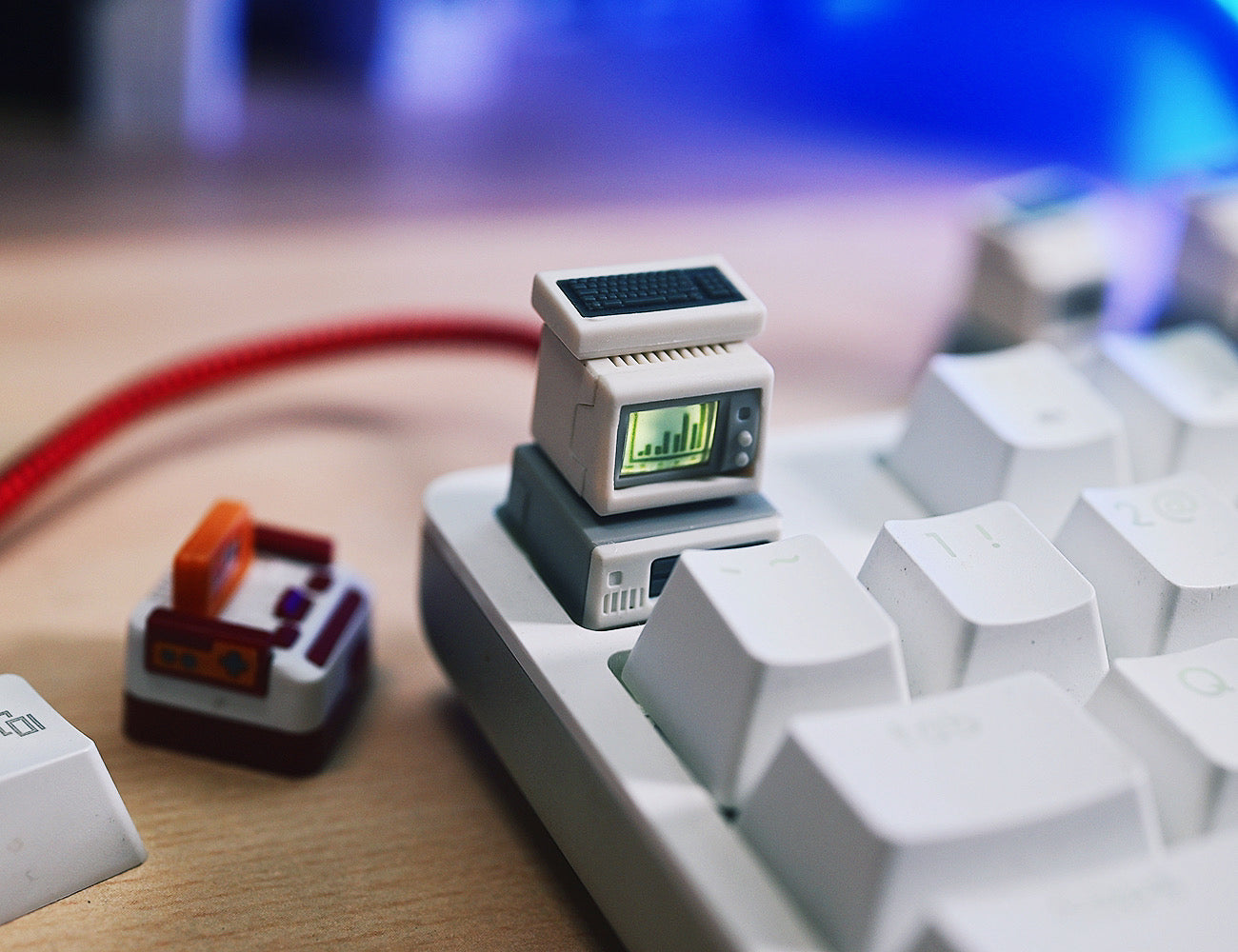 Mac, Macintosh, K-02 prototype keycaps, retro personalized translucent resin keycaps, mechanical keyboard decorative keycaps
