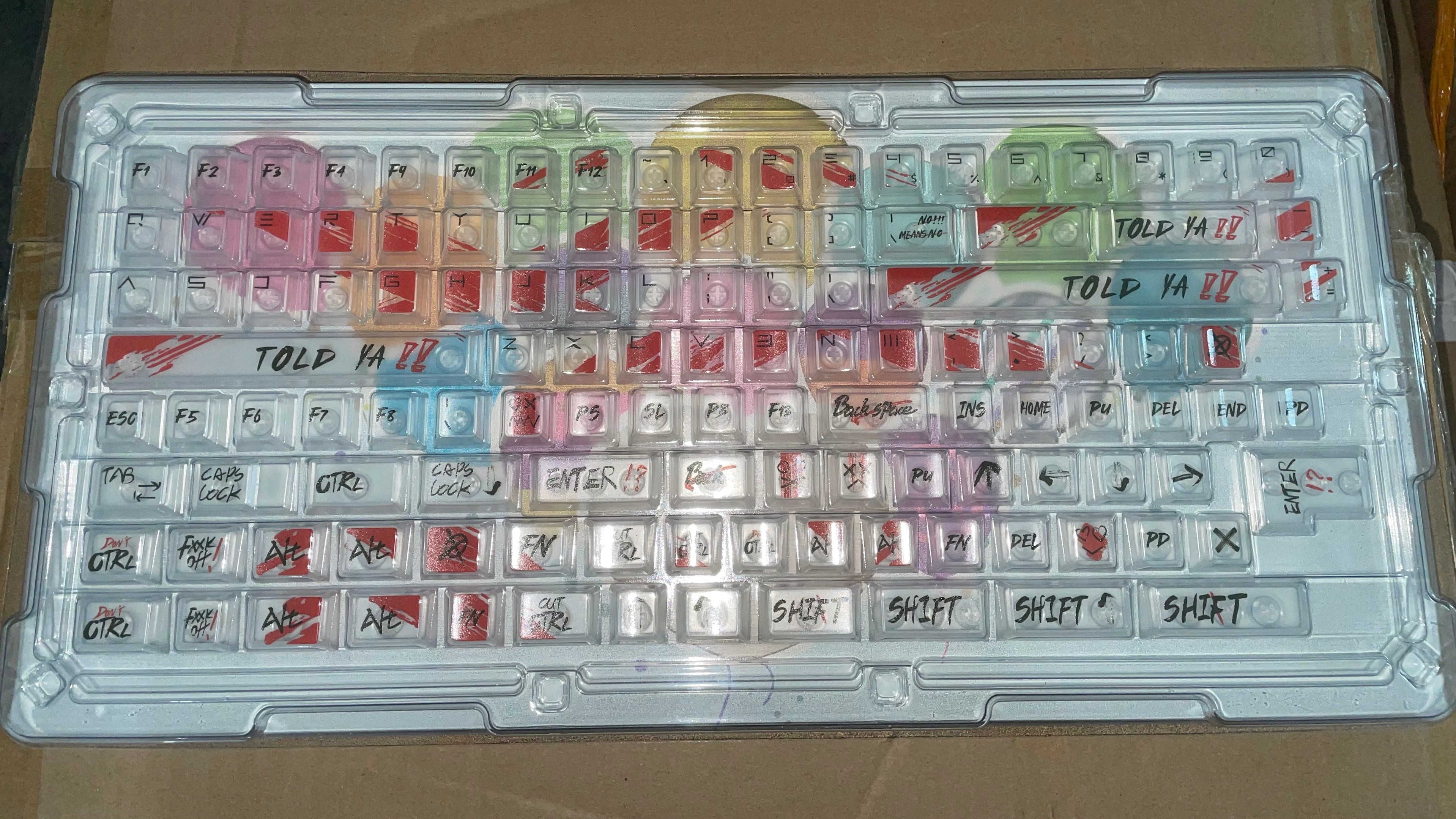 Oppose Invalid Theme Transparent Mechanical Keyboard Keycaps White PC Transparent Personalized Suitable GMK Height