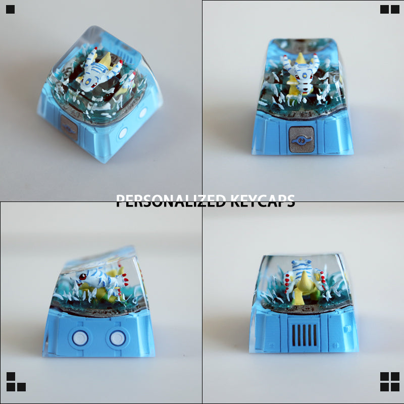DigimonAdventure, Crystal drops of glue personalized keycaps, anime art keycaps, keyboard decorative keycaps
