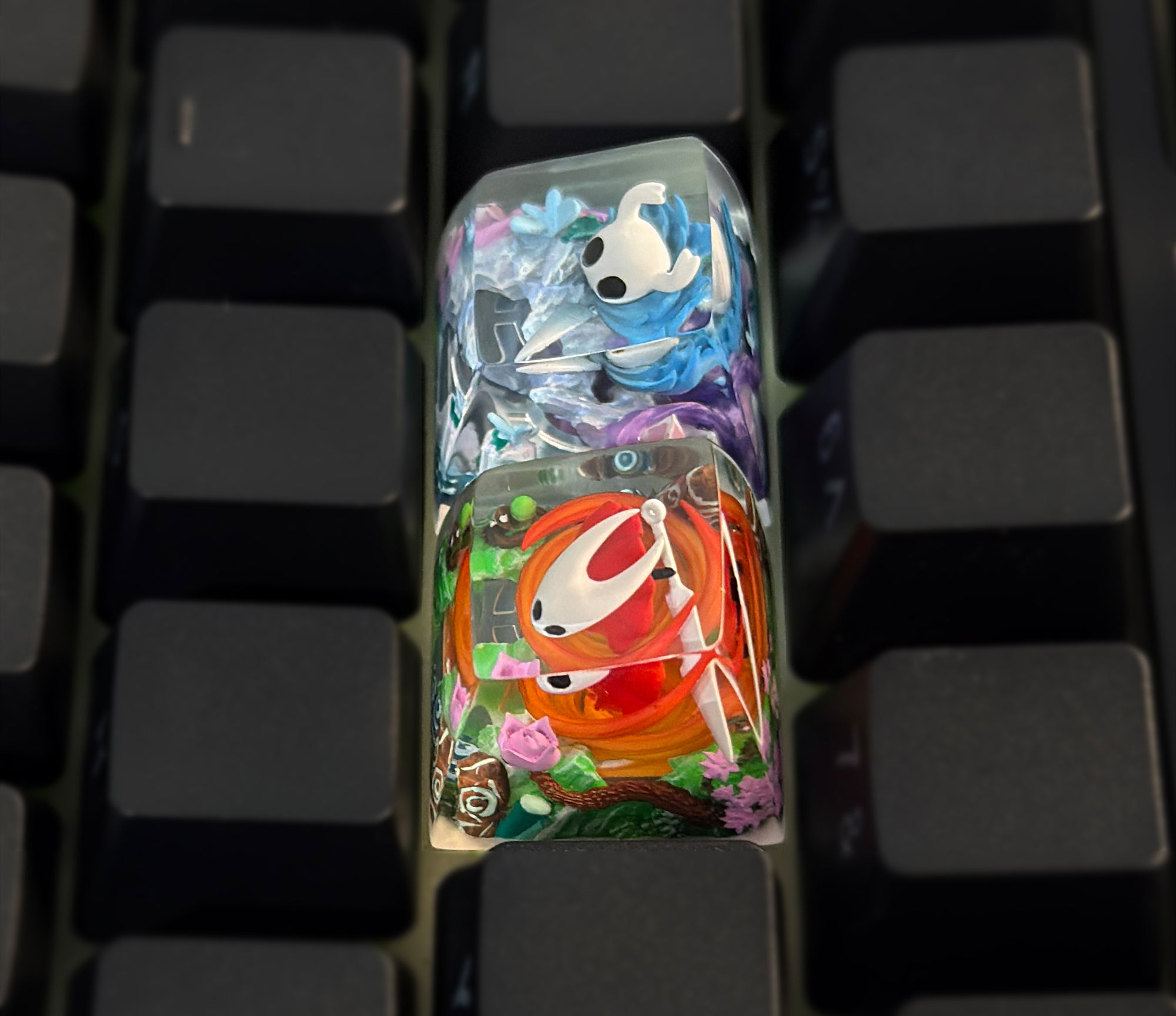 The Hollow Knight, Hollow Knight: Silksong,Crystal drops of glue seals, resin personalized keycaps, anime game artisankeycaps