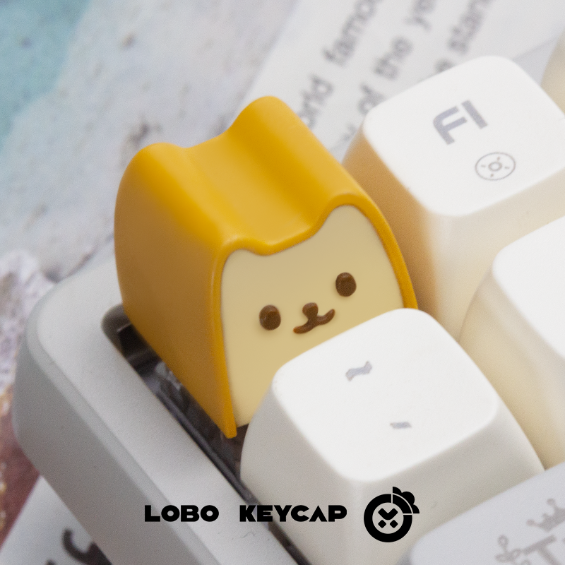 Bread puppy cute and cute healing resin art keycap, multi colored resin molding.