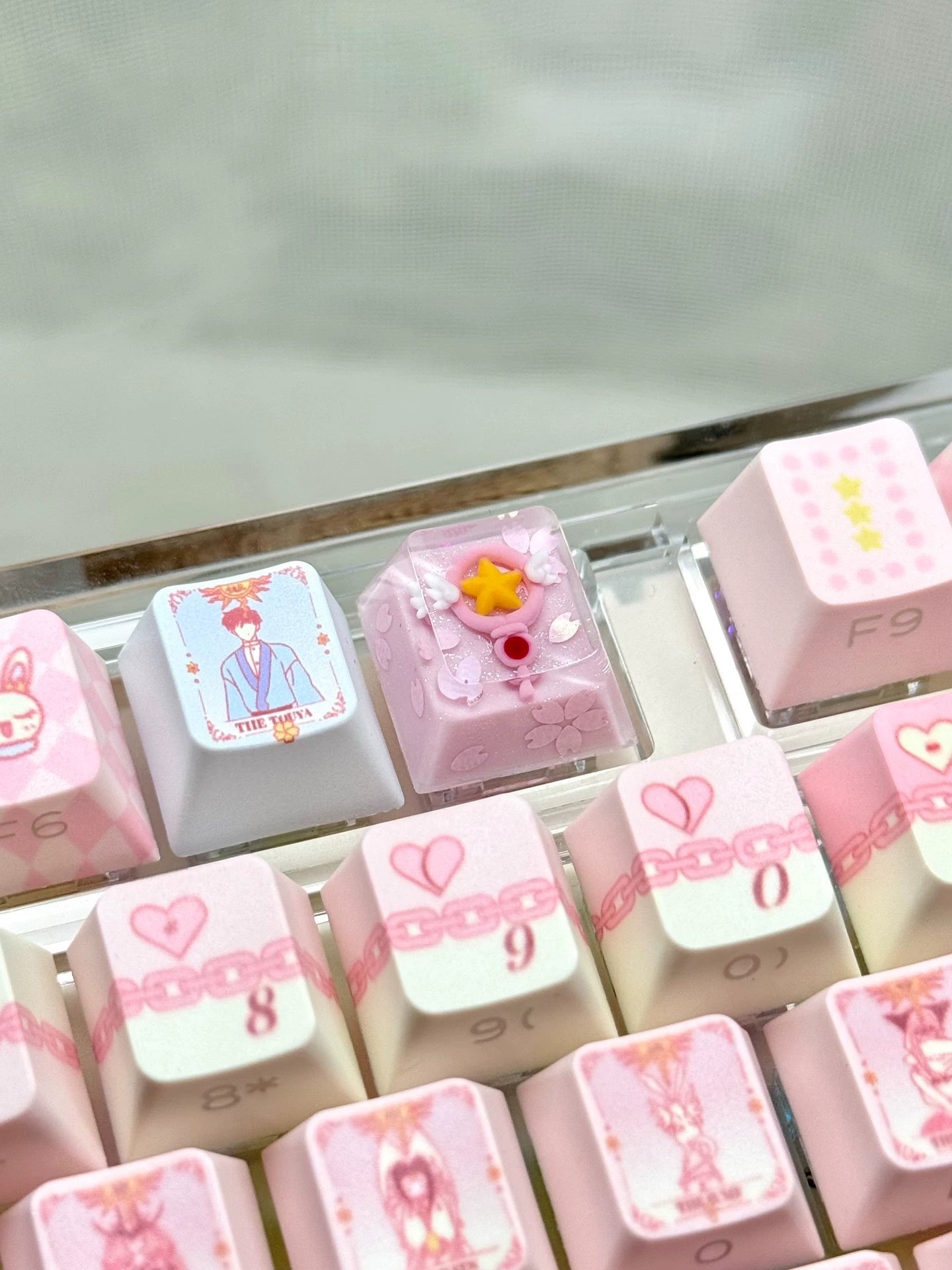 KINOMOTOSAKURA, Magic wand, Crystal drops of glue, Resin personalized keycaps