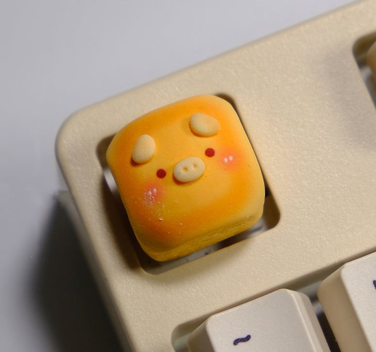 Dirty Pig Bread Personalized External Device Handmade Resin Keycaps Creative Decorative Keycaps