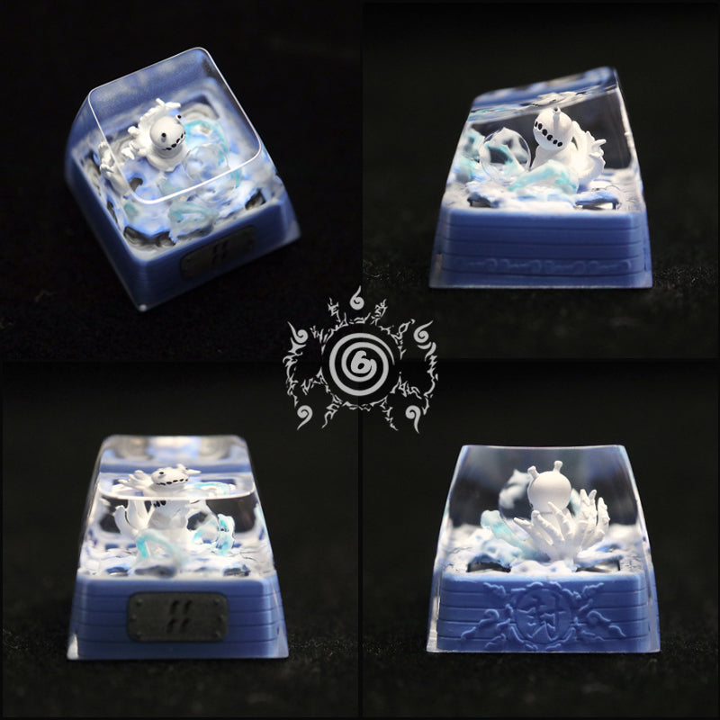 Naruto, Bijuu Crystal drops of glue personalized keycaps, resin personalized decorative keycaps.