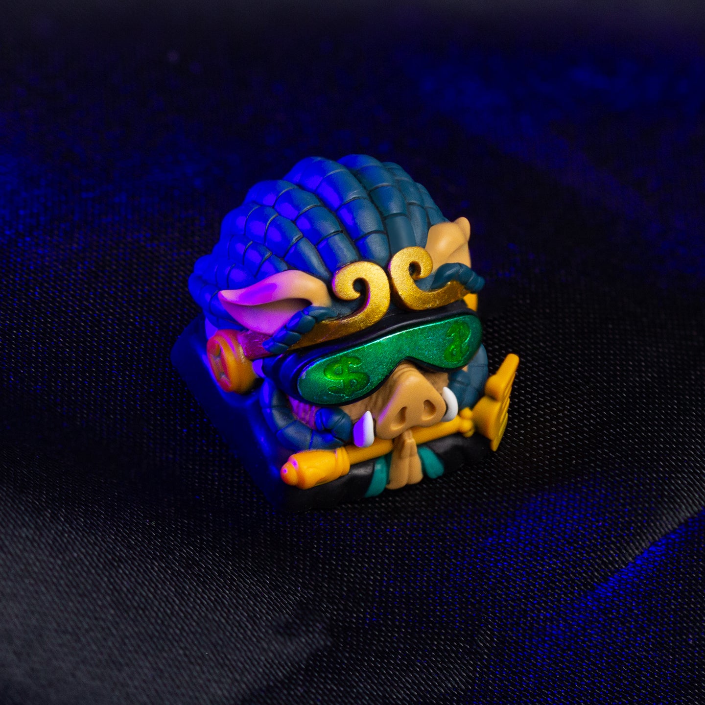 Cyberpunk style, original design of Journey to the West themed Pigsy shape, multi-color resin molded personalized keycaps