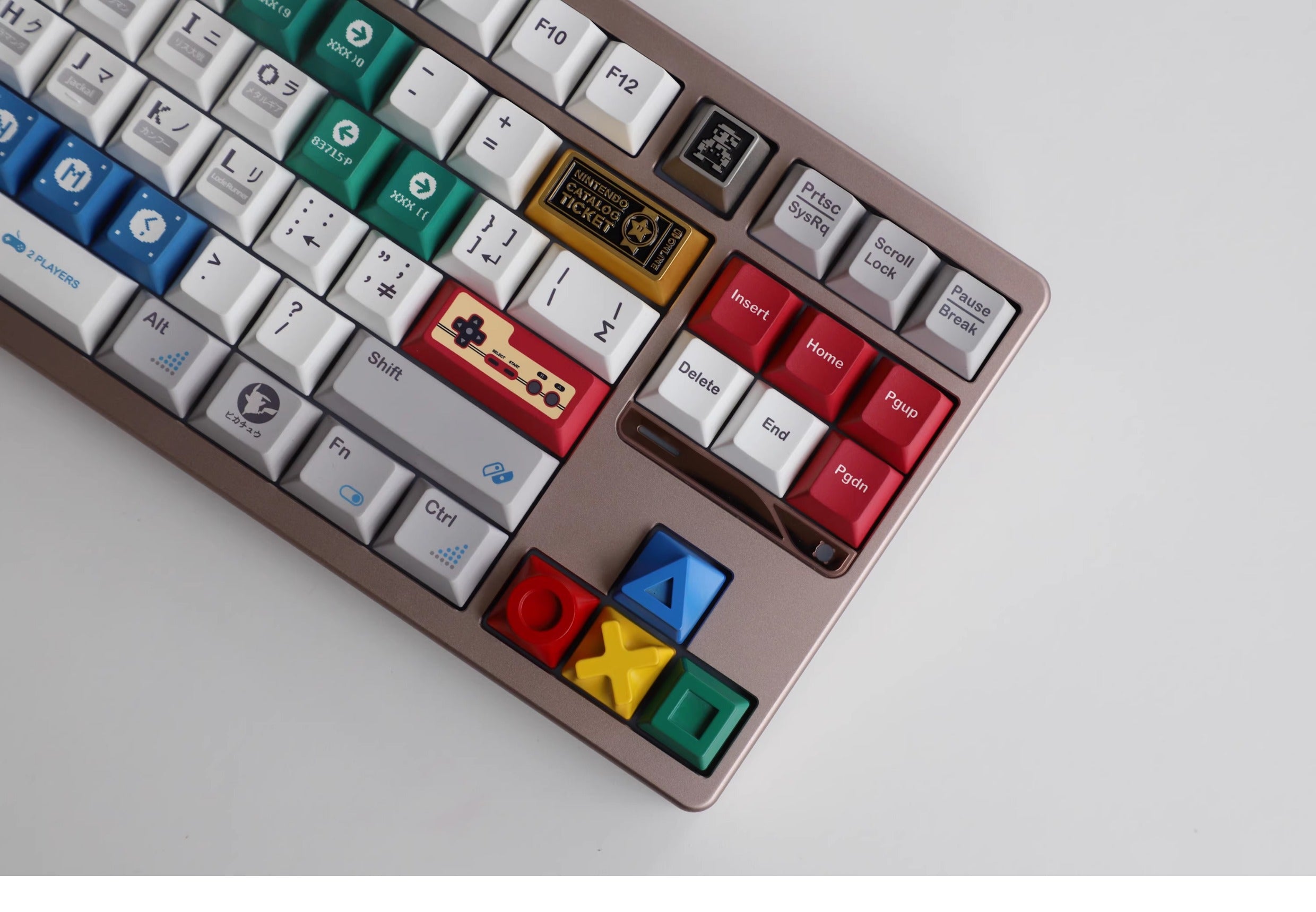 Metal keycaps, game console themed keycaps, mechanical keyboards, personalized keycaps, all metal game console keycaps, decorative keycaps