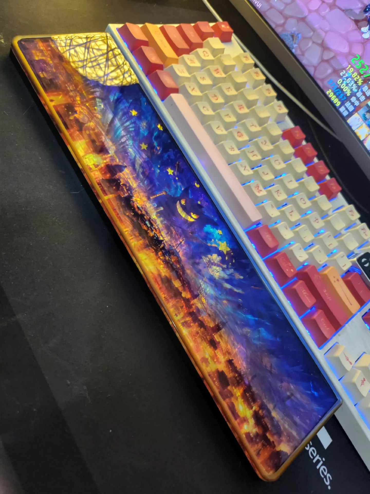 Pok é mon Gengar, Keyboard holder, Handmade custom resin hand support, keyboard accessories