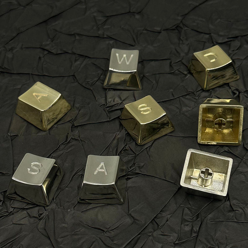 Pure copper OEM height keycap mechanical keyboard with 26 letters polished and used cross switch metal keycap