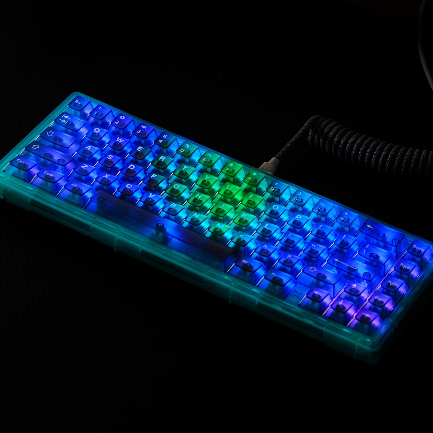 Gradient transparent PC material fog transparent keyboard keycaps customized ai3D technology factory height
