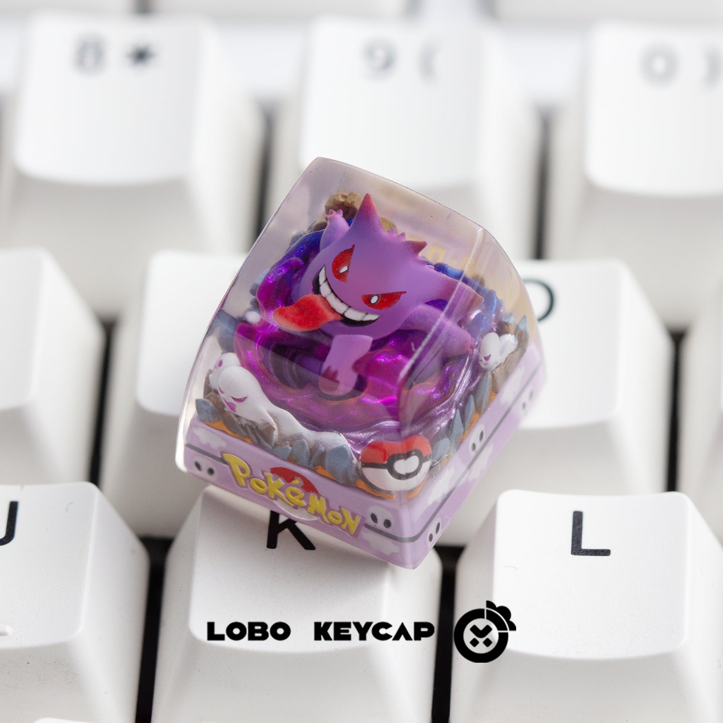 Pok é mon, Gengar, 1UCrystal drops of glue, SA highly personalized keycaps, anime and game mechanical keyboard accessories decorative keycaps