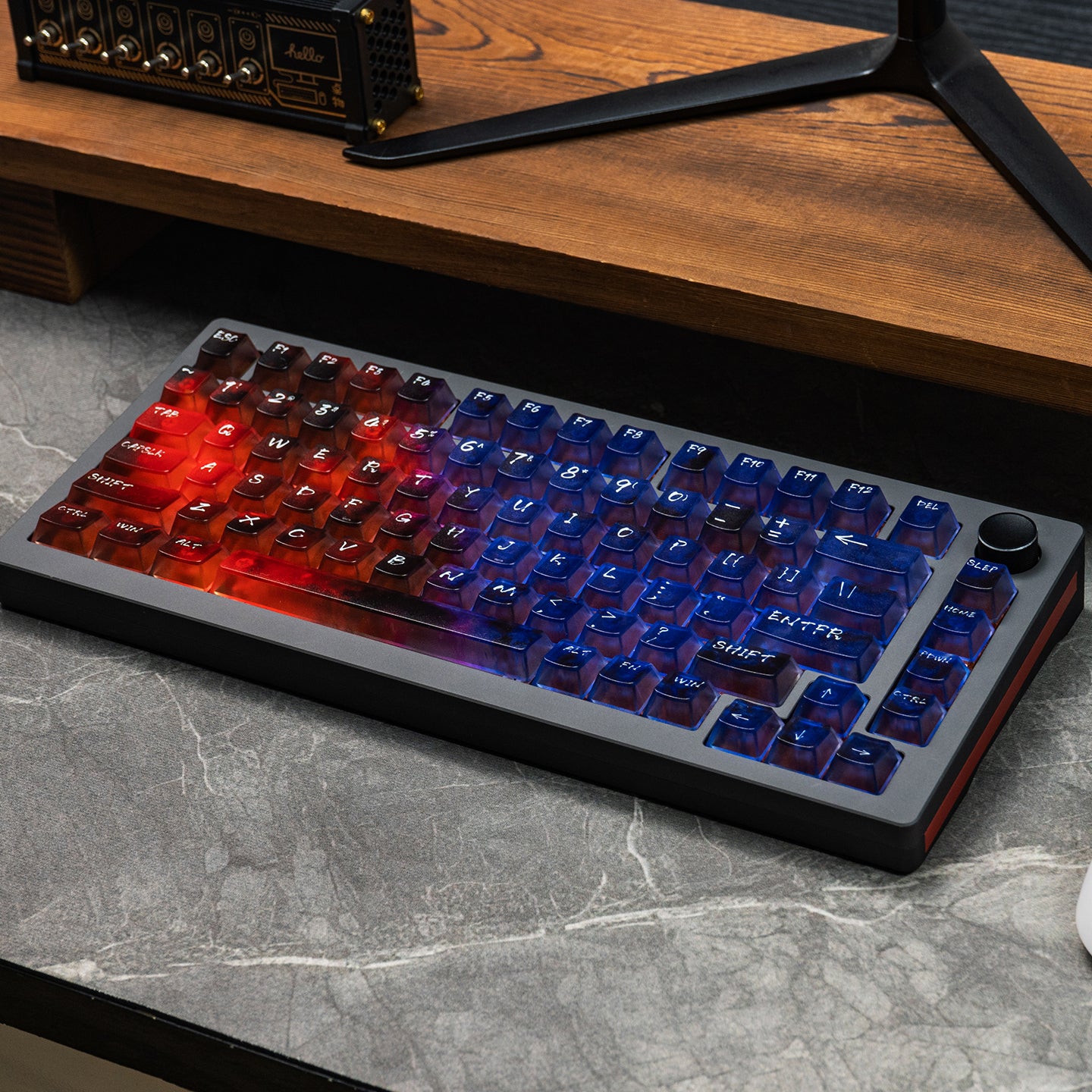 Dreamy Gradient Dyeing Series 5-sided Mist Transparent, Mechanical Keyboard Keycaps, PBT Original Factory Height