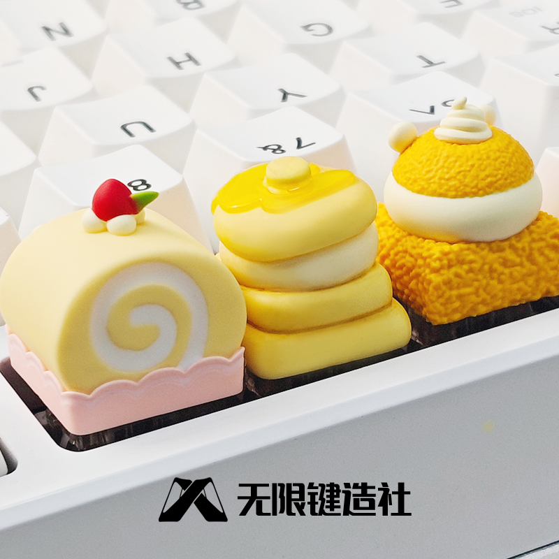 Original Dessert Series Cute Cute Little Bear Shufulei Creative Personalized Custom Resin Mechanical Keyboard Keycaps