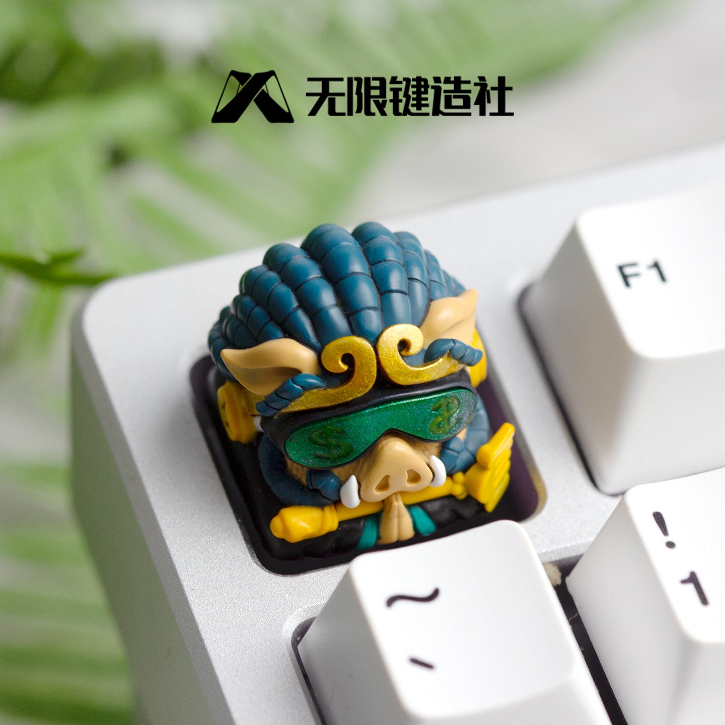 Cyberpunk style, original design of Journey to the West themed Pigsy shape, multi-color resin molded personalized keycaps