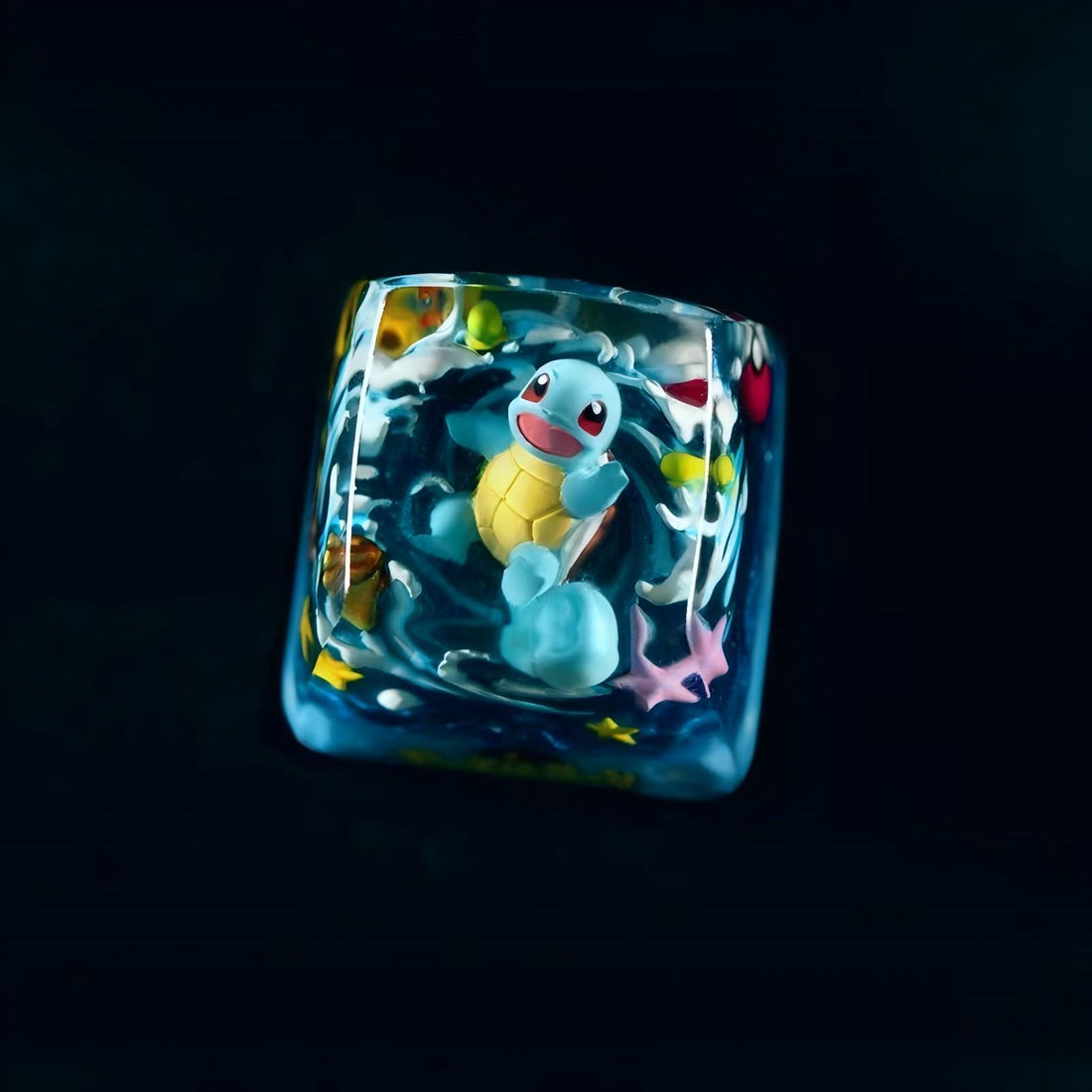 Squirtle, Pok é mon 1U, SA height Crystal drops of glue, artisankeycaps, anime and game personalized keycaps