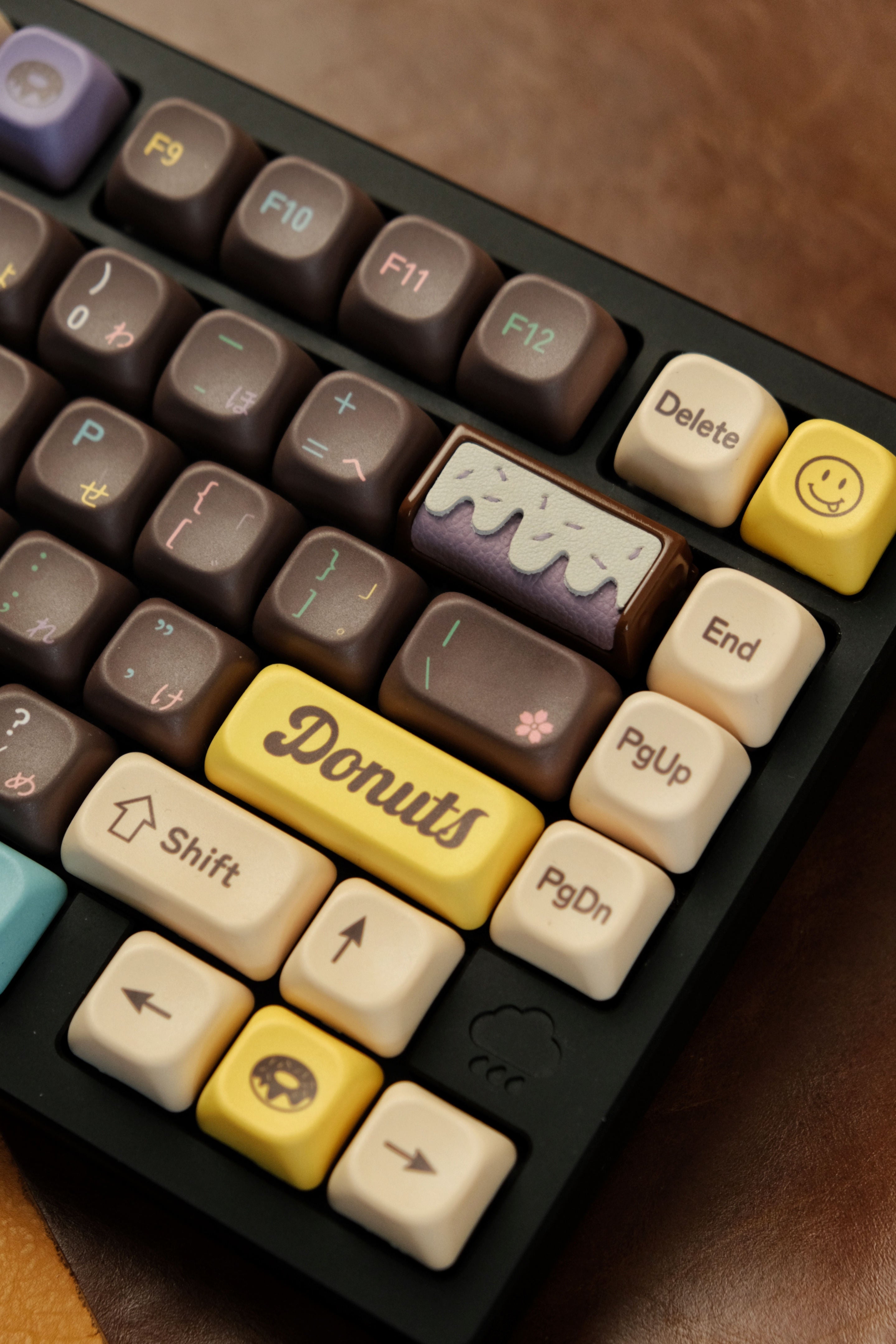 Delicious cake, 2U leather+resin personalized keycaps, mechanical keyboard decorative keycaps, food art creative keycaps