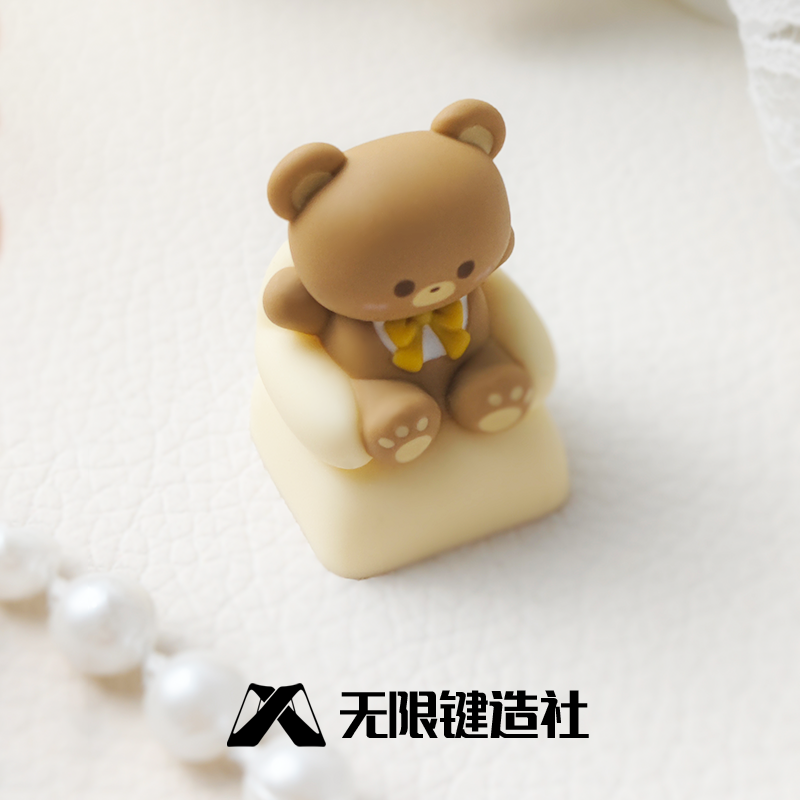 Sofa Bear Cute Keycaps Personalized Resin Mechanical Keyboard Keycaps Handmade Artisankeycaps Keycaps