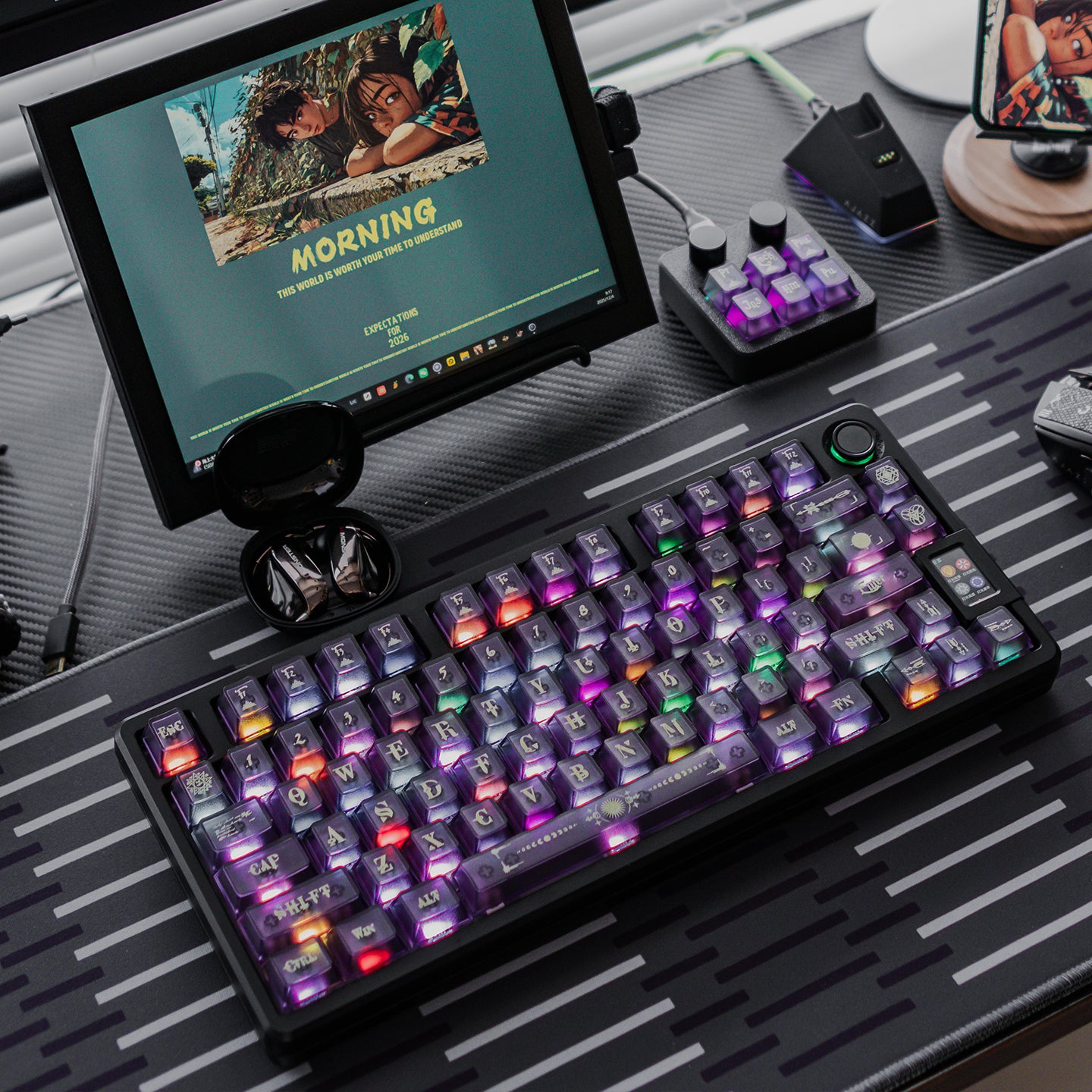 Original design Harry Potter purple PC semi transparent mechanical keyboard personalized keycap set factory height