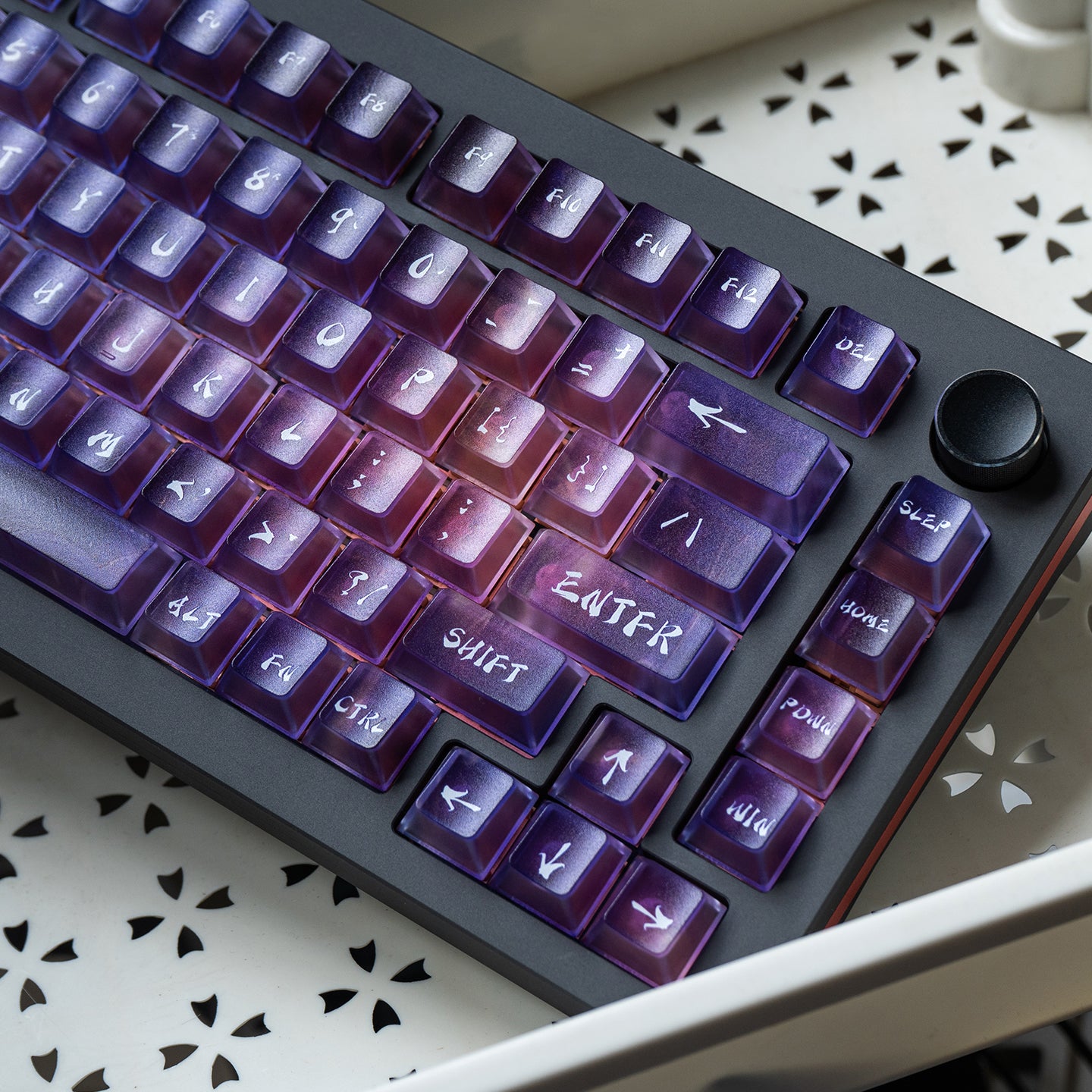 Dreamy Gradient Dyeing Series 5-sided Mist Transparent, Mechanical Keyboard Keycaps, PBT Original Factory Height