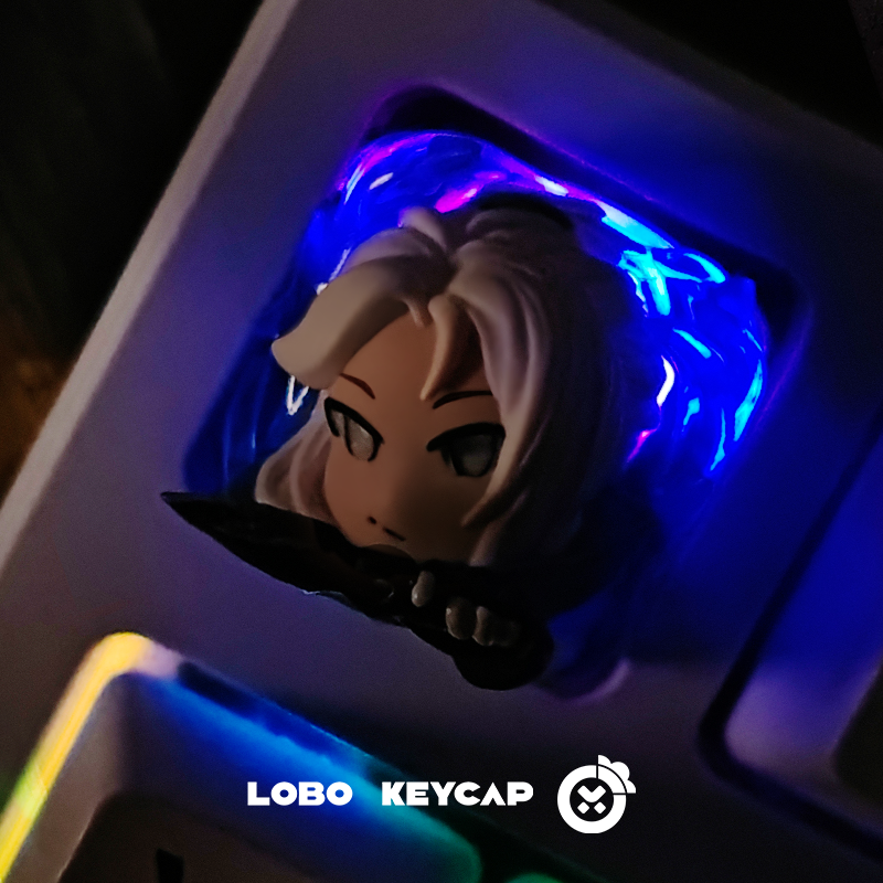 VALORANT, Jett side profile with multi-color resin molding, transparent bottom, replaceable hands, personalized keycap resin craftsman keycap