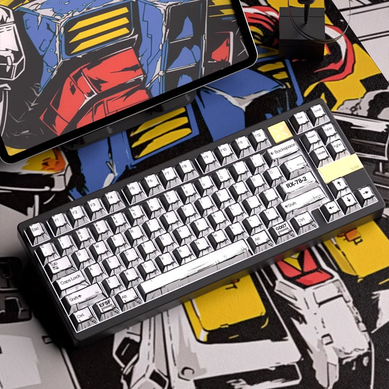 Gundam Theme Series Keycap Set, PBT Material Thermal Sublimation Process, Mechanical Keyboard Keycap Set.
