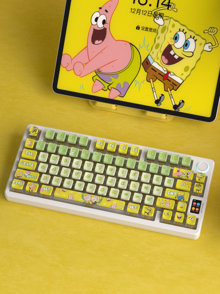 SpongeBob SquarePants Four sided Transparent PBT Thermal Sublimation Transparent Transparent Keycaps Customized OEM Height Keycaps