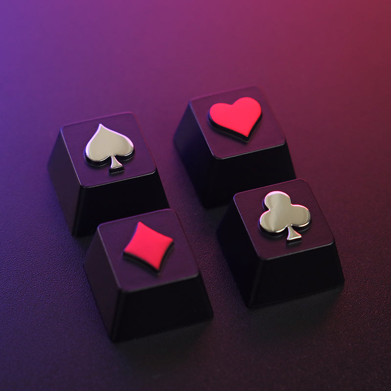 Playing Card Spades Heart Flower Zinc Aluminum Metal Personalized Keycaps