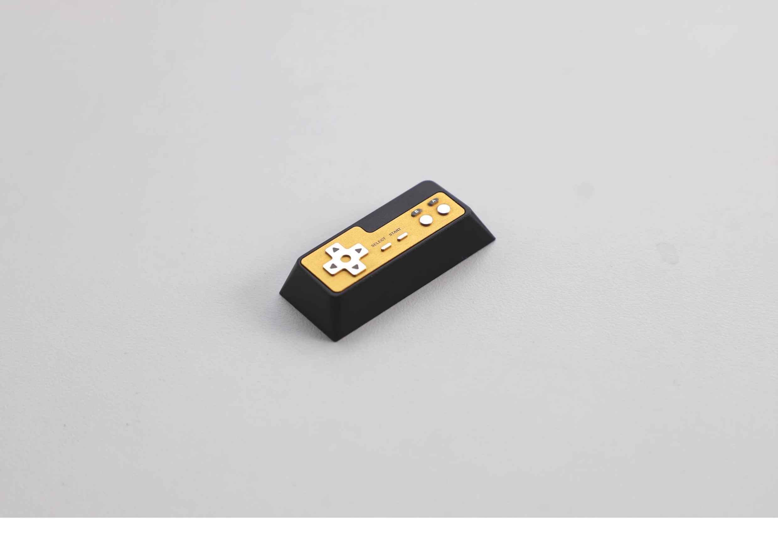 Metal die-cast, 2.25U red and white FC game console controller, mechanical keyboard cap, anodized metal keycap