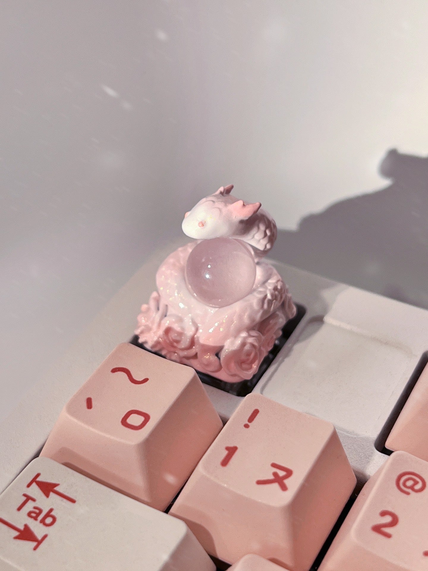 Snake Year Flower Dance Spirit Snake Crystal Keycaps Customization Personalized Keycaps, Resin Crystal/Glass Decorative Keycaps