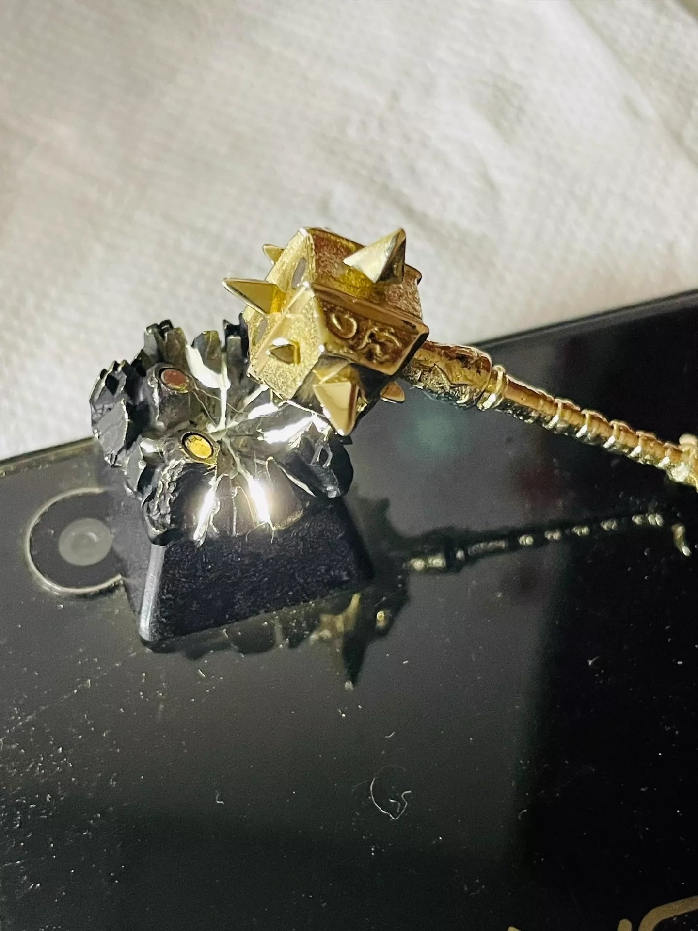 World of Warcraft, Sulfuras, Hand of Ragnaros, White copper personalized keycaps, metal keycaps for gaming peripherals