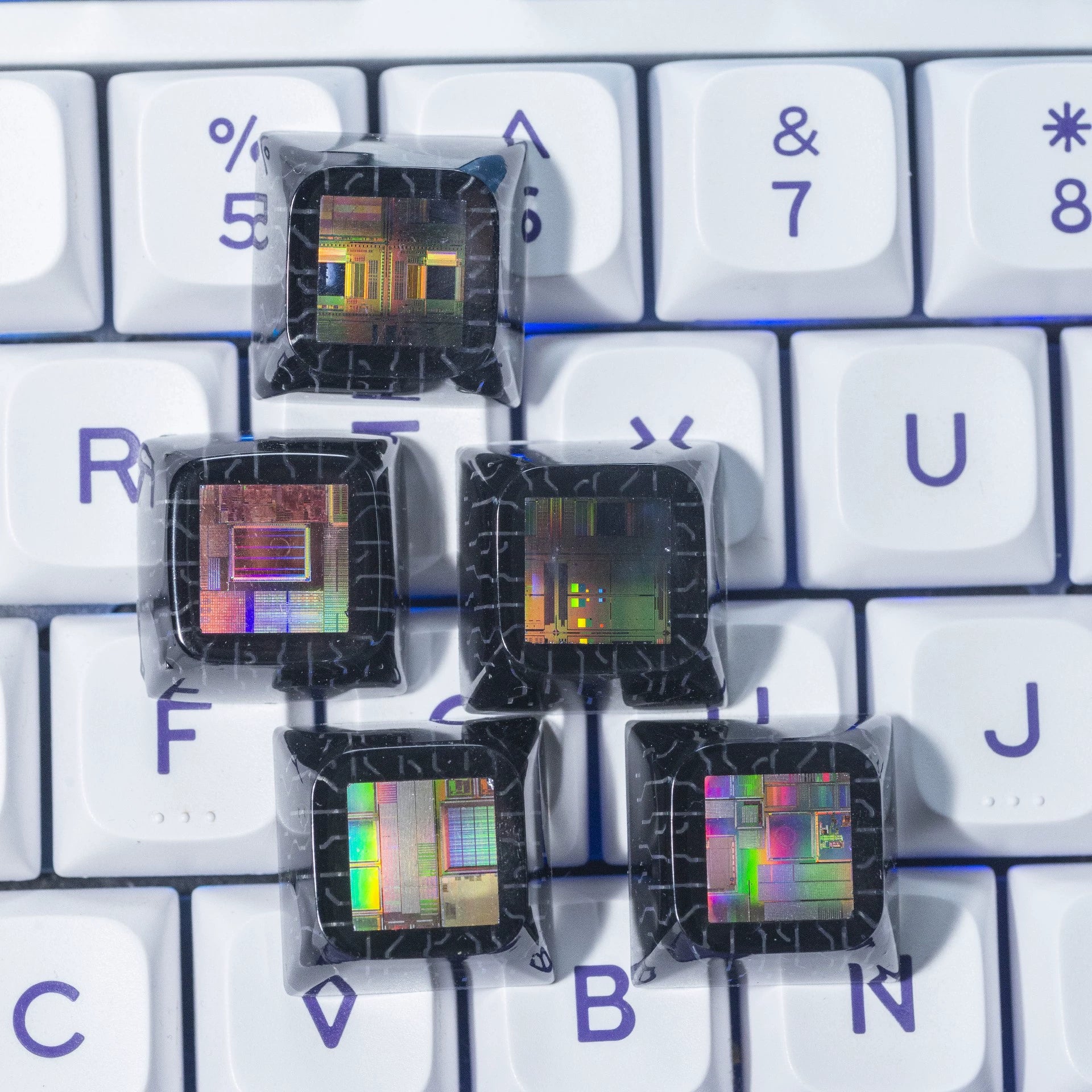Crystal drops of glue, Transparent chip keycaps - XDA highly personalized keycaps, keyboard decorative keycaps
