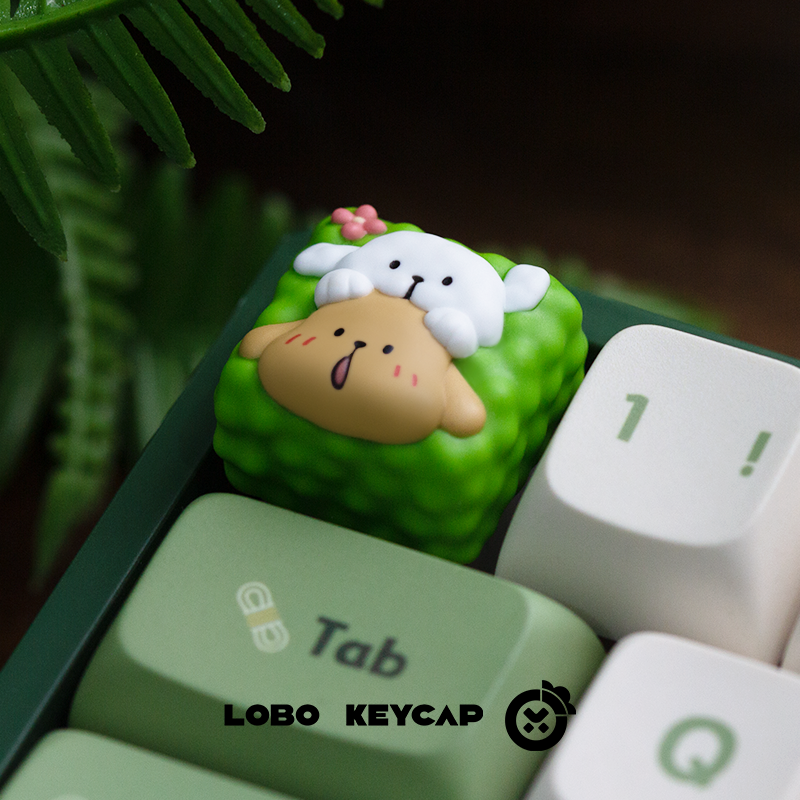 Maltese, multi-color resin personalized keycaps, translucent resin creative art handmade keycaps.