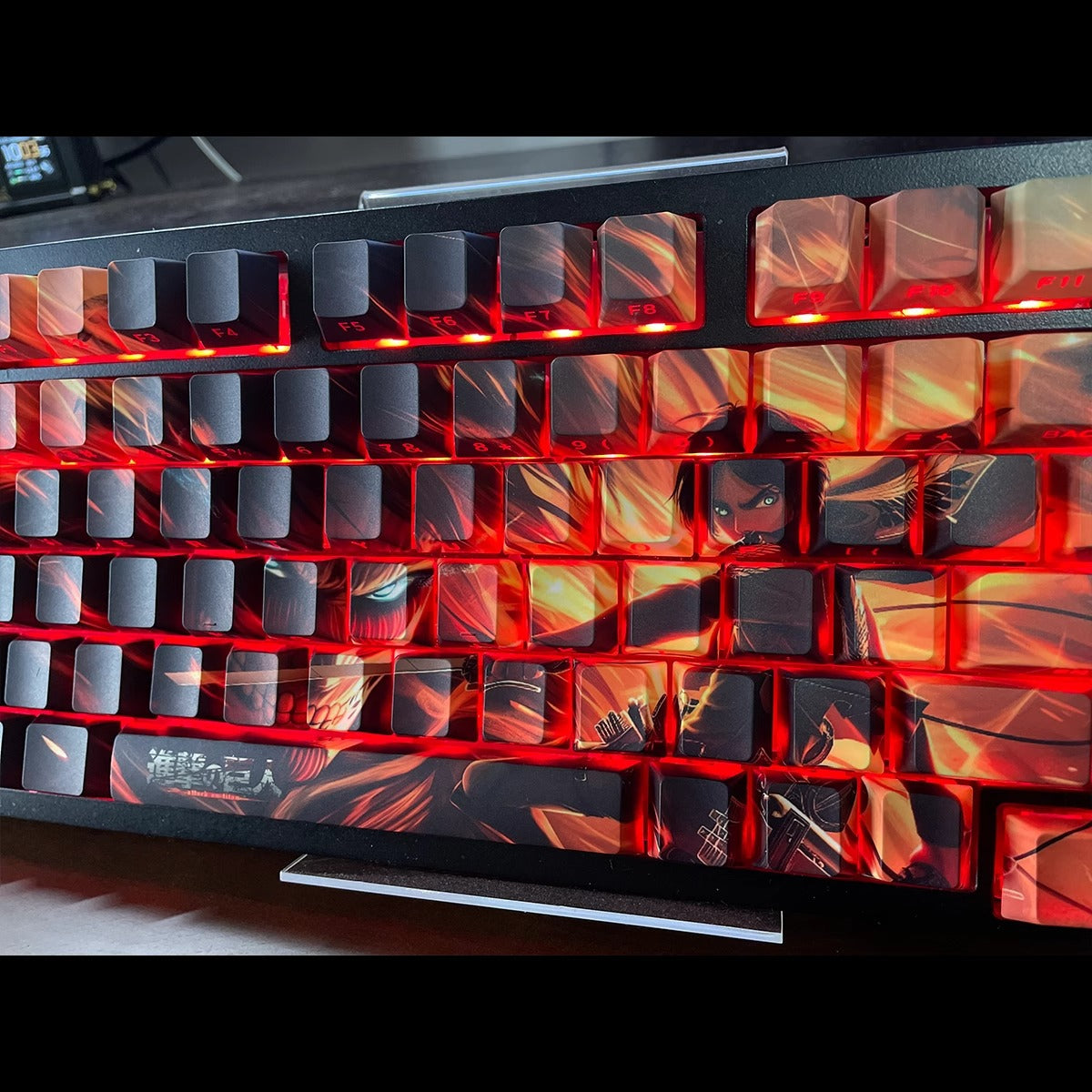 Attack on Titan theme, PBT material five sided sublimation, anime game series personalized set decorative keycaps